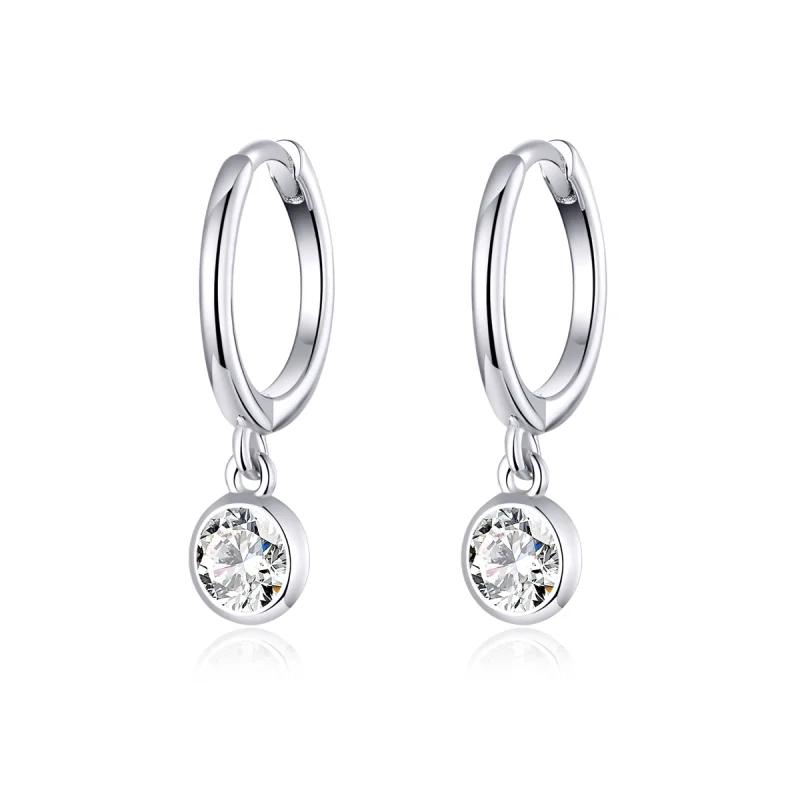 (image for) Pandora Style Silver Zirconia Dangle Earrings - SCE830 - Product Image