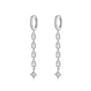 (image for) Pandora Style Silver Ziron Love Hanging Earrings - SCE583