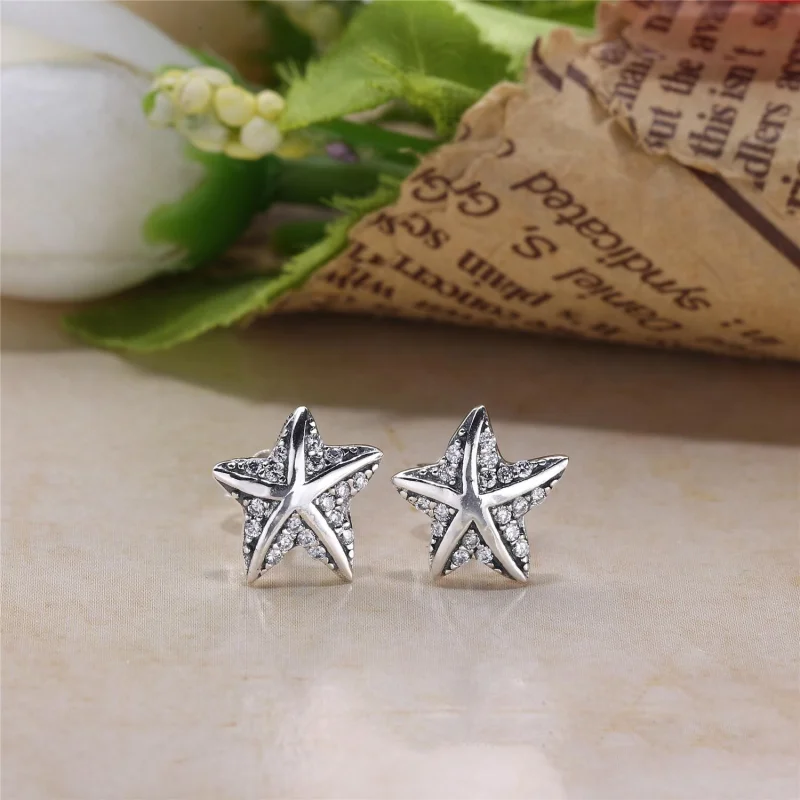 (image for) PANDORA Tropical Starfish, Clear CZ Stud Earrings - 290748CZ - View 2