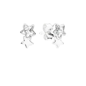(image for) PANDORA Twin star silver stud earrings with clear cubic zirconia - 290598CZ