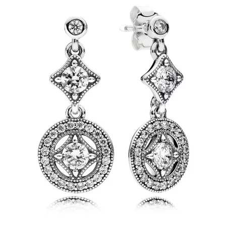PANDORA Vintage Allure Diamond-Shaped Drop Earrings - 290722CZ