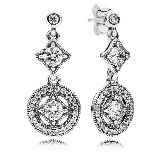 PANDORA Vintage Allure Diamond-Shaped Drop Earrings - 290722CZ