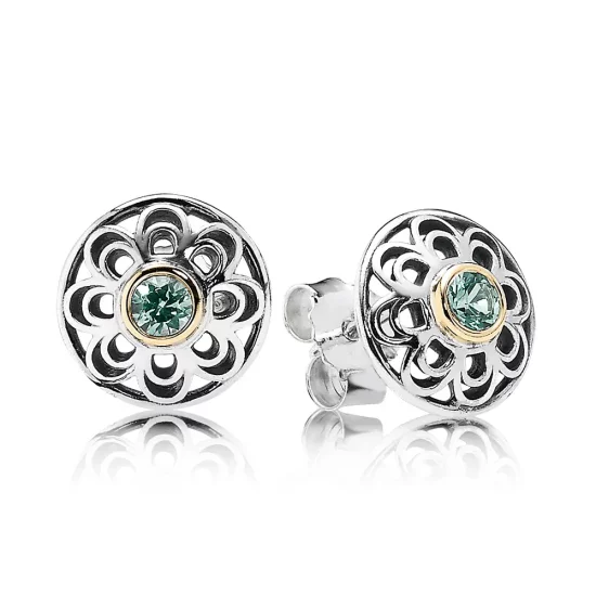 PANDORA Vintage Allure, Synthetic Green Spinel Stud Earrings - 290542SSG