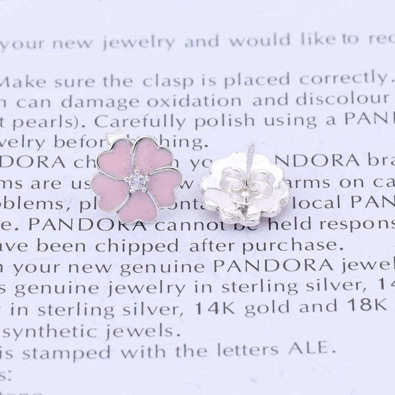 (image for) PANDORA White Primrose Flower Stud Earrings - 290569EN12 - View 3