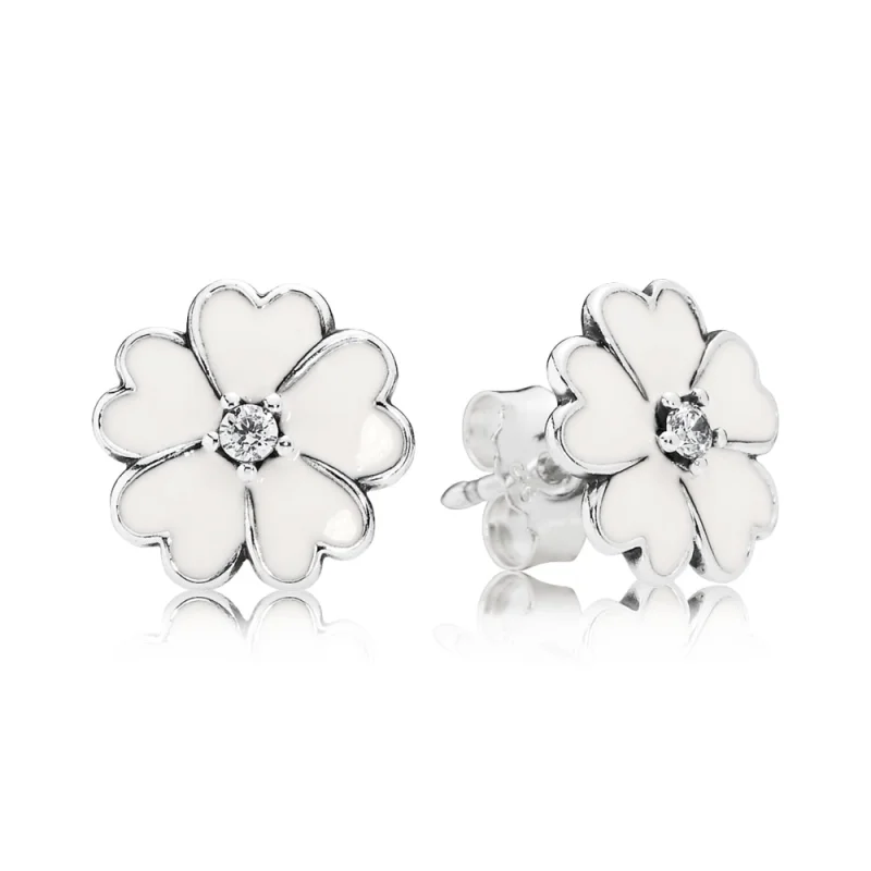 (image for) PANDORA White Primrose Flower Stud Earrings - 290569EN12 - Product Image