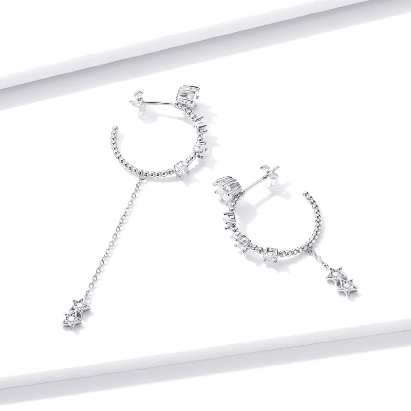 (image for) Pandora Style Bright Hanging Earrings - BSE310 - View 3