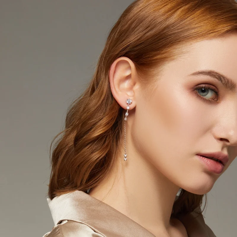 (image for) Pandora Style Bright Hanging Earrings - BSE310 - View 8