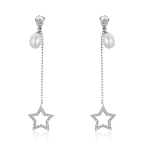 Pandora Style Bright Stars Hanging Earrings - VSE127 Pandora Style Bright Stars Hanging Earrings - VSE127