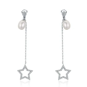 (image for) Pandora Style Bright Stars Hanging Earrings - VSE127