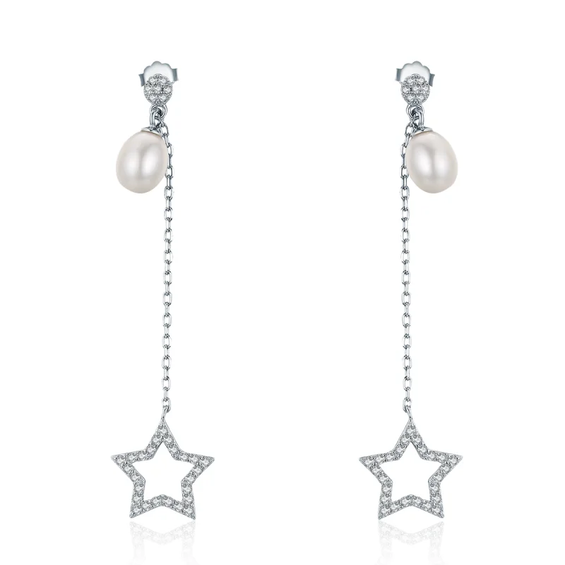 (image for) Pandora Style Bright Stars Hanging Earrings - VSE127 - Product Image