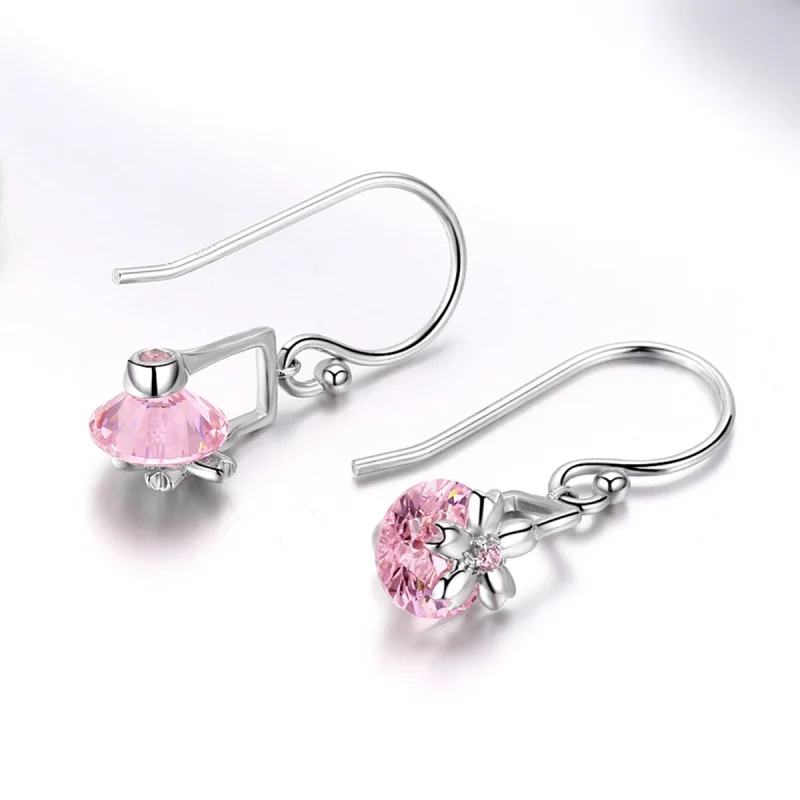 (image for) Pandora Style Cherry Blossoms Hanging Earrings - BSE039 - View 4