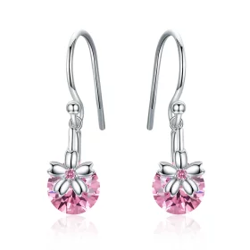 Pandora Style Cherry Blossoms Hanging Earrings - BSE039 Pandora Style Cherry Blossoms Hanging Earrings - BSE039