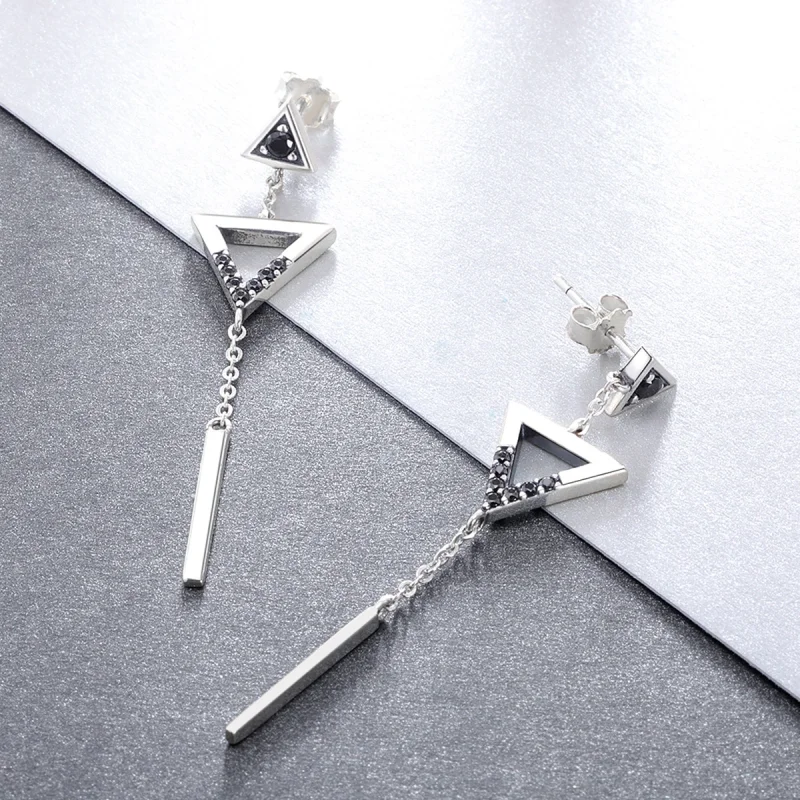 (image for) Pandora Style Classical Geometry Hanging Earrings - VSE144-A - View 2