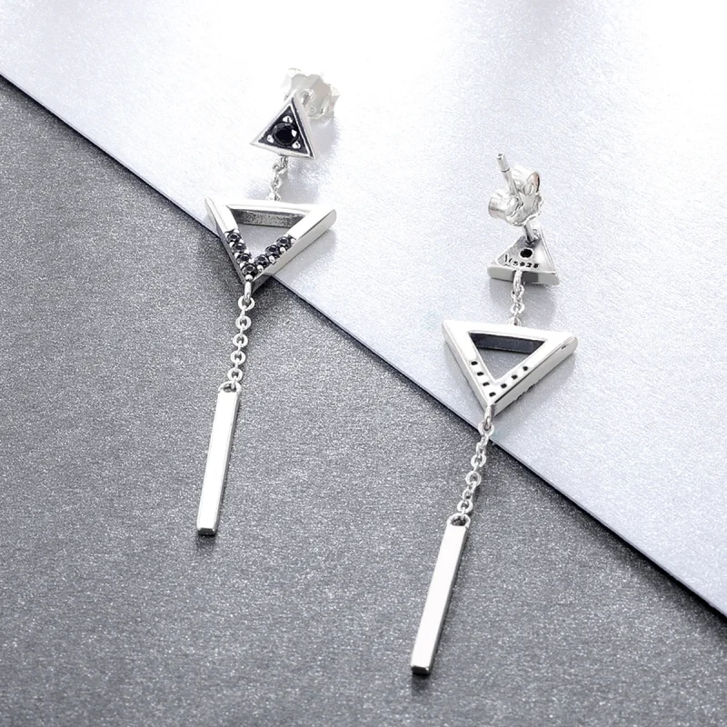 (image for) Pandora Style Classical Geometry Hanging Earrings - VSE144-A - View 3