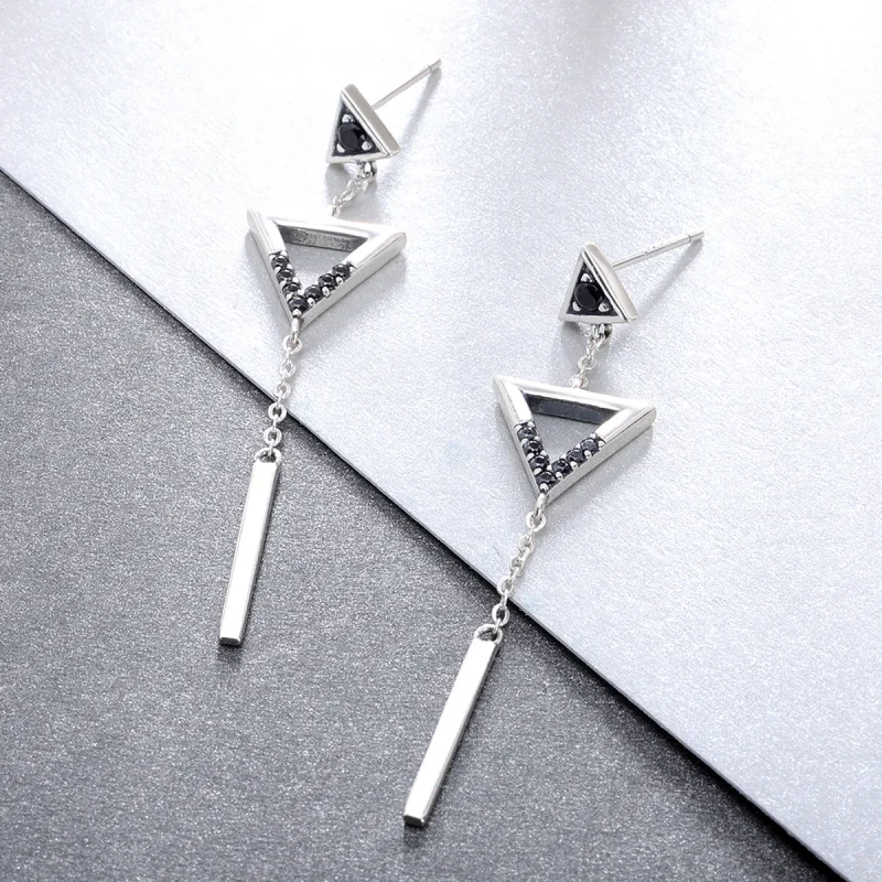 (image for) Pandora Style Classical Geometry Hanging Earrings - VSE144-A - View 4