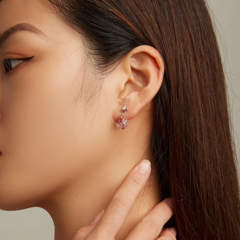 (image for) Pandora Style Girl Planet Hanging Earrings - SCE1502 - View 6