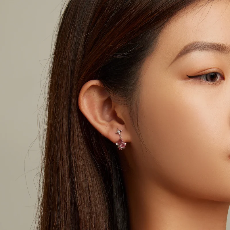 (image for) Pandora Style Girl Planet Hanging Earrings - SCE1502 - View 7