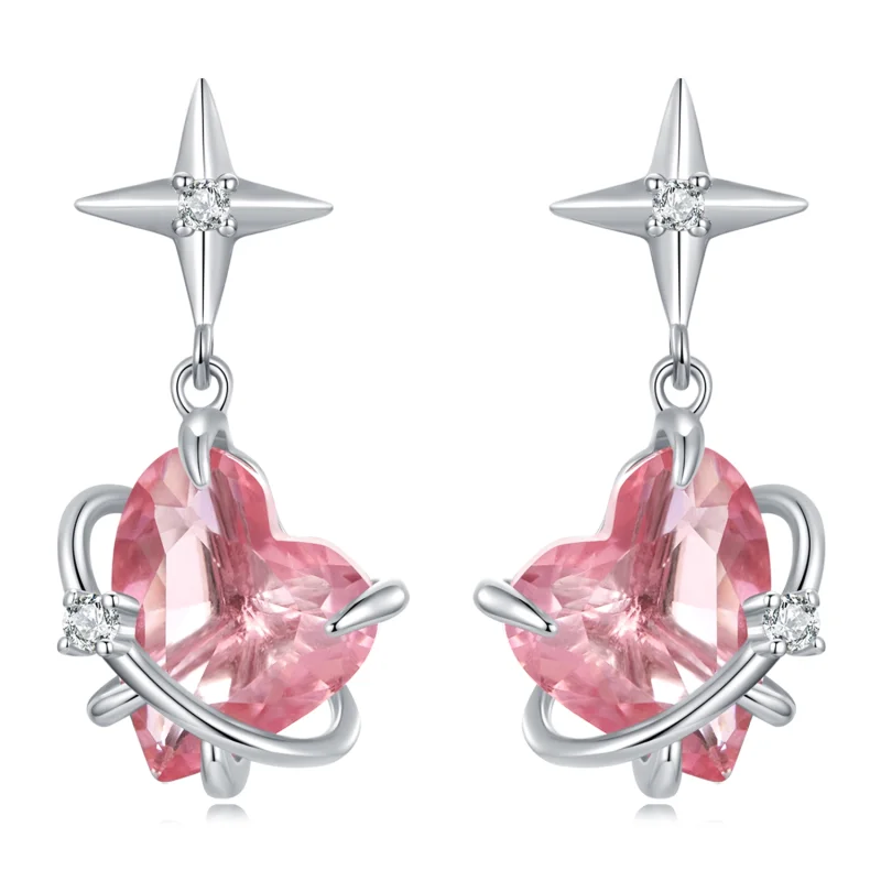 (image for) Pandora Style Girl Planet Hanging Earrings - SCE1502 - Product Image
