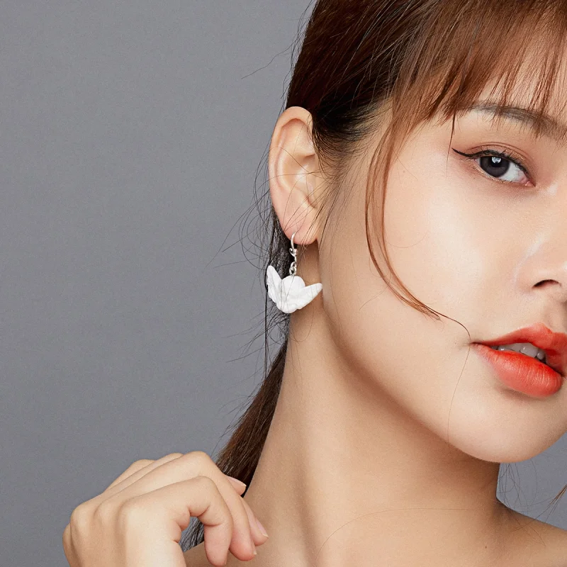 (image for) Pandora Style Little Angel Hanging Earrings - SCE944 - View 4