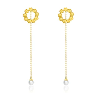 (image for) Pandora Style Little Flower Hanging Earrings - BSE290