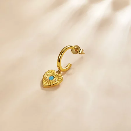 Pandora Style Mysterious Spain - Lucky Heart Hanging Earrings - SCE1141