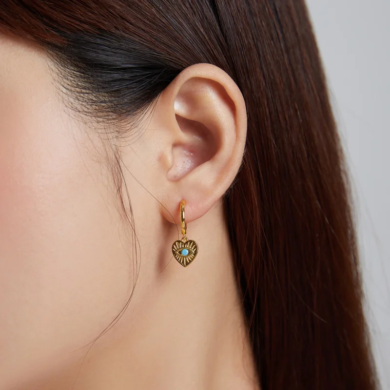 (image for) Pandora Style Mysterious Spain - Lucky Heart Hanging Earrings - SCE1141 - View 7