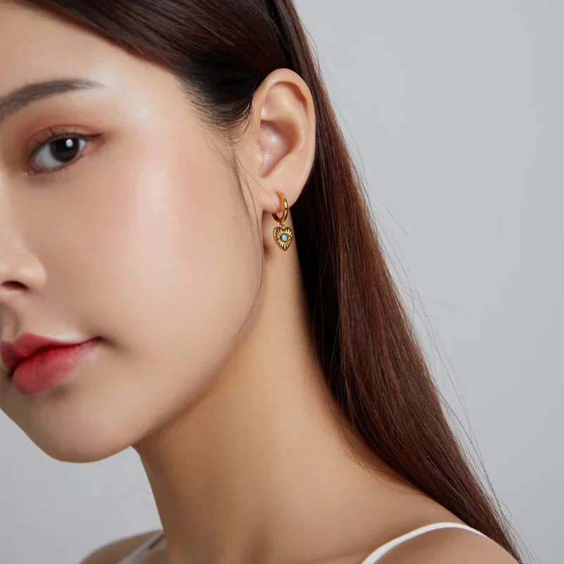 (image for) Pandora Style Mysterious Spain - Lucky Heart Hanging Earrings - SCE1141 - View 8