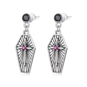 Pandora Style Mystery Cross Hanging Earrings - BSE536 Pandora Style Mystery Cross Hanging Earrings - BSE536