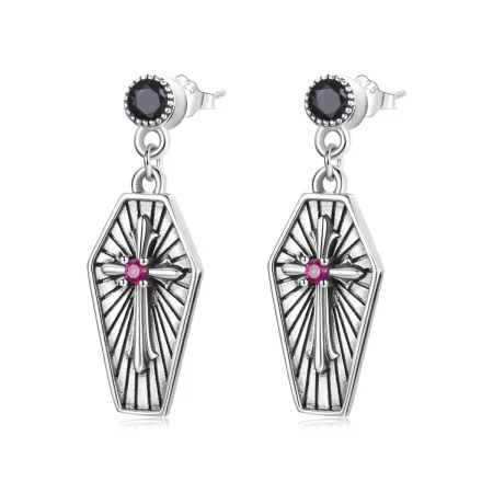 Pandora Style Mystery Cross Hanging Earrings - BSE536 Pandora Style Mystery Cross Hanging Earrings - BSE536