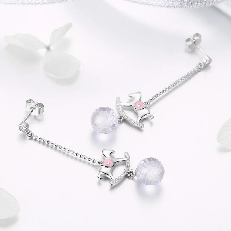 (image for) Pandora Style Playground Hanging Earrings - BSE038 - View 3