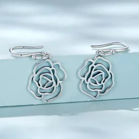 Pandora Style Roses Hanging Earrings - SCE1505 Pandora Style Roses Hanging Earrings - SCE1505