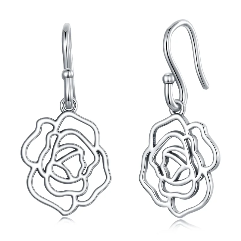 (image for) Pandora Style Roses Hanging Earrings - SCE1505 - Product Image