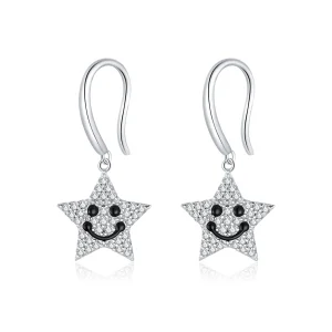 (image for) Pandora Style Smile Star Hanging Earrings - SCE946