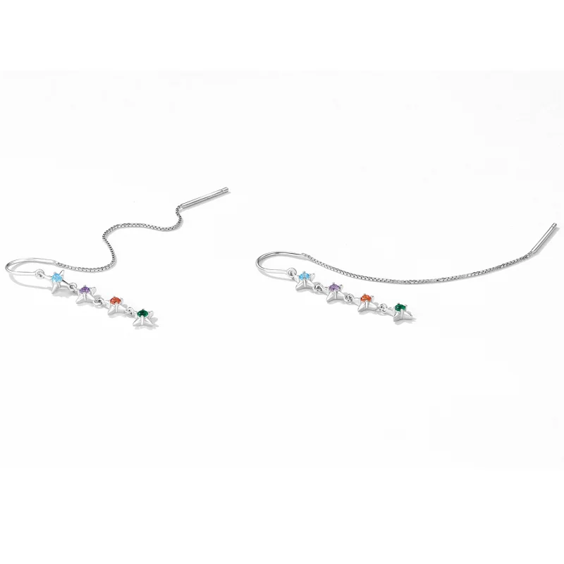 (image for) Pandora Style Starry Zirconium Hanging Earrings - SCE1420 - View 3