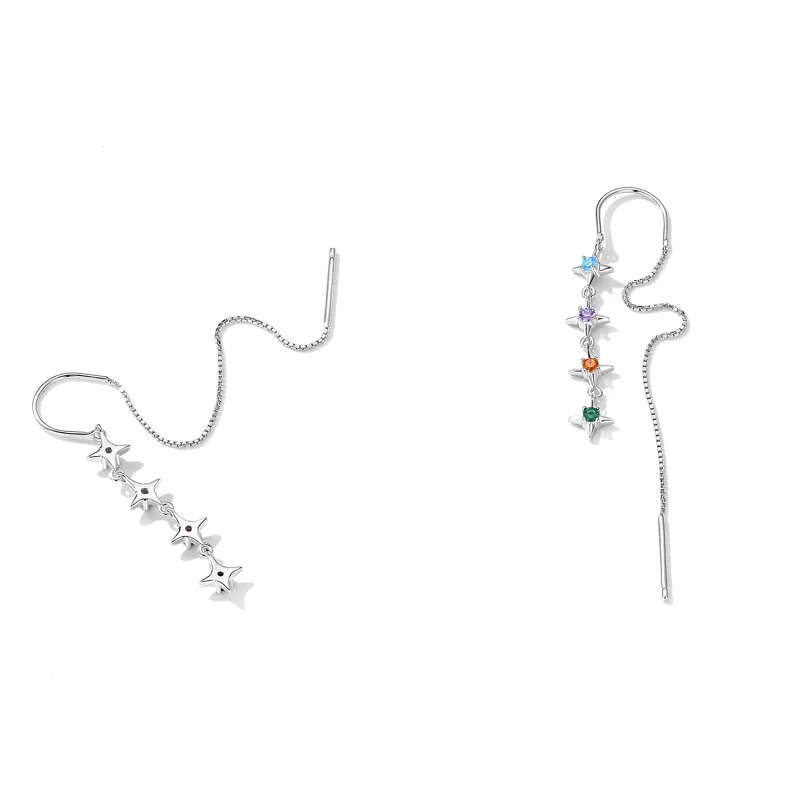 (image for) Pandora Style Starry Zirconium Hanging Earrings - SCE1420 - View 4