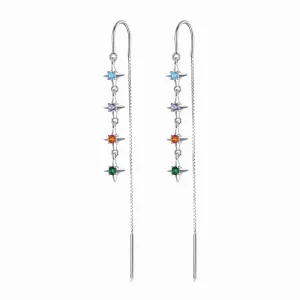 (image for) Pandora Style Starry Zirconium Hanging Earrings - SCE1420