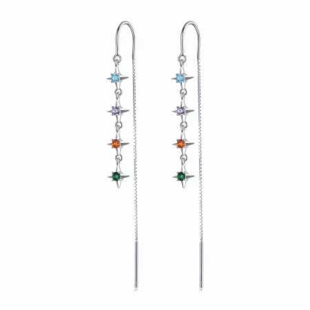 Pandora Style Starry Zirconium Hanging Earrings - SCE1420