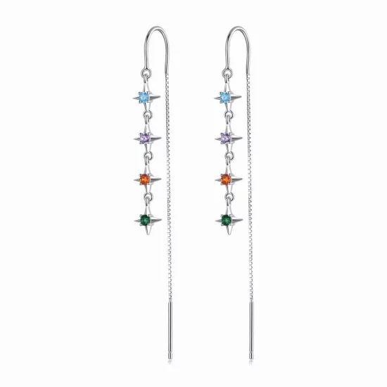Pandora Style Starry Zirconium Hanging Earrings - SCE1420