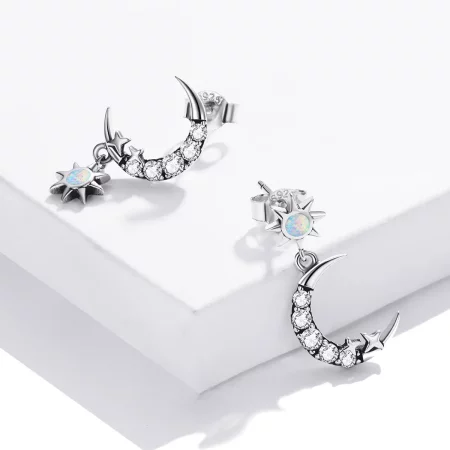 Pandora Style Wear Stars and Wear Moon Hanging Earrings - SCE1239