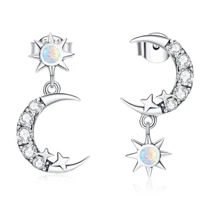 (image for) Pandora Style Wear Stars and Wear Moon Hanging Earrings - SCE1239