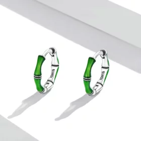 Pandora Style Bamboo Hoop Earrings - SCE1350 Pandora Style Bamboo Hoop Earrings - SCE1350