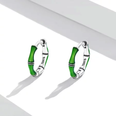 Pandora Style Bamboo Hoop Earrings - SCE1350