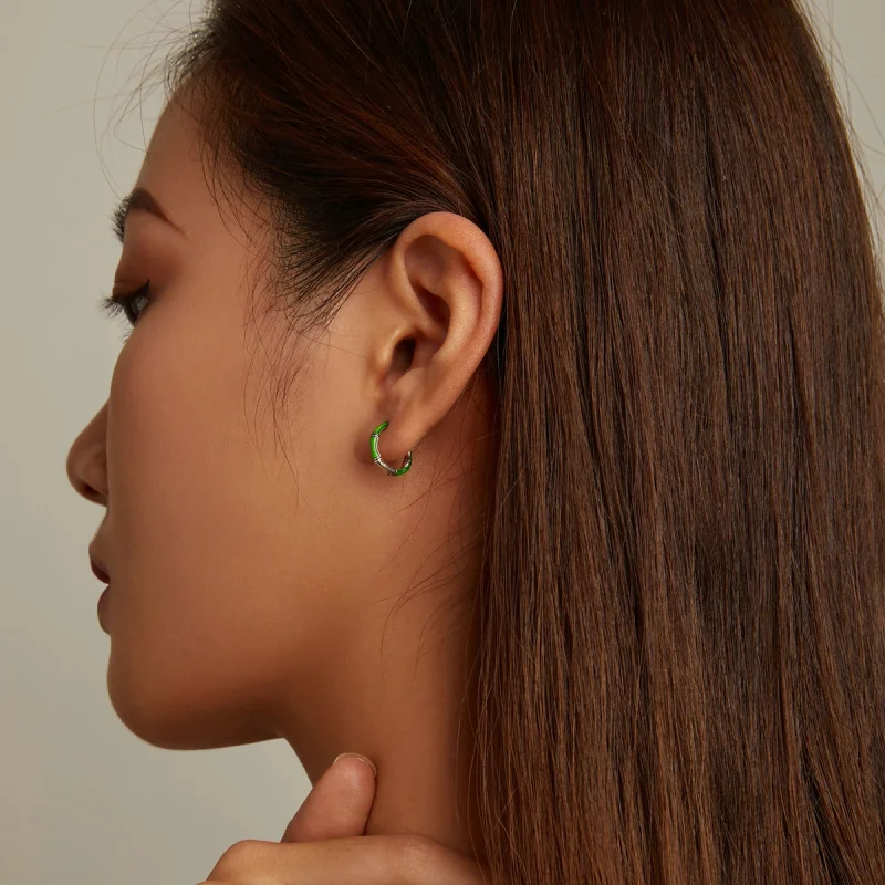 (image for) Pandora Style Bamboo Hoop Earrings - SCE1350 - View 7