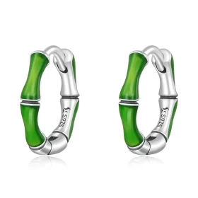 Pandora Style Bamboo Hoop Earrings - SCE1350 Pandora Style Bamboo Hoop Earrings - SCE1350