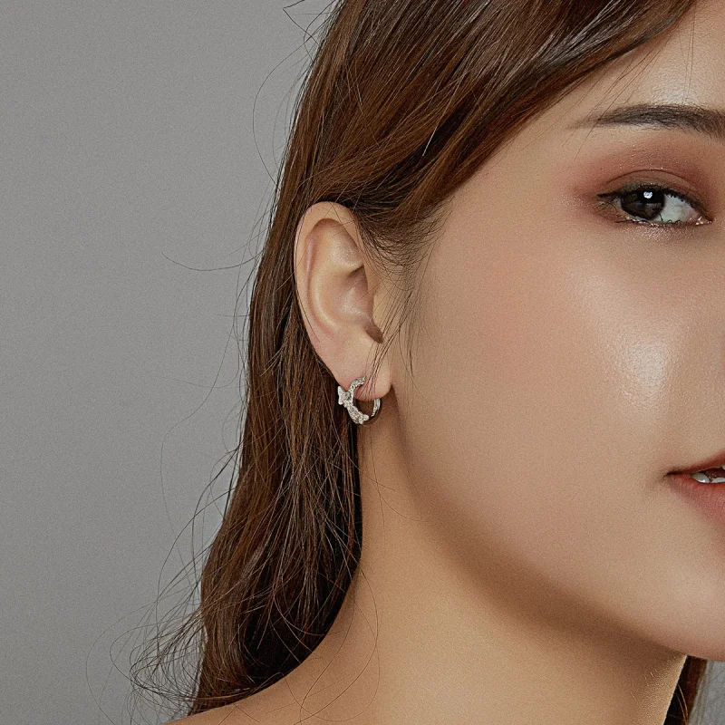 (image for) Pandora Style Butterflies Flying Hoop Earrings - BSE445 - View 8