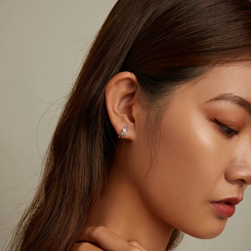 (image for) Pandora Style Colorful Claws Hoop Earrings - BSE580 - View 6