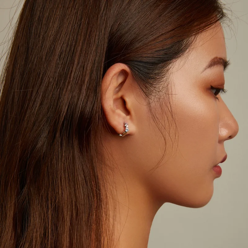 (image for) Pandora Style Colorful Claws Hoop Earrings - BSE580 - View 8