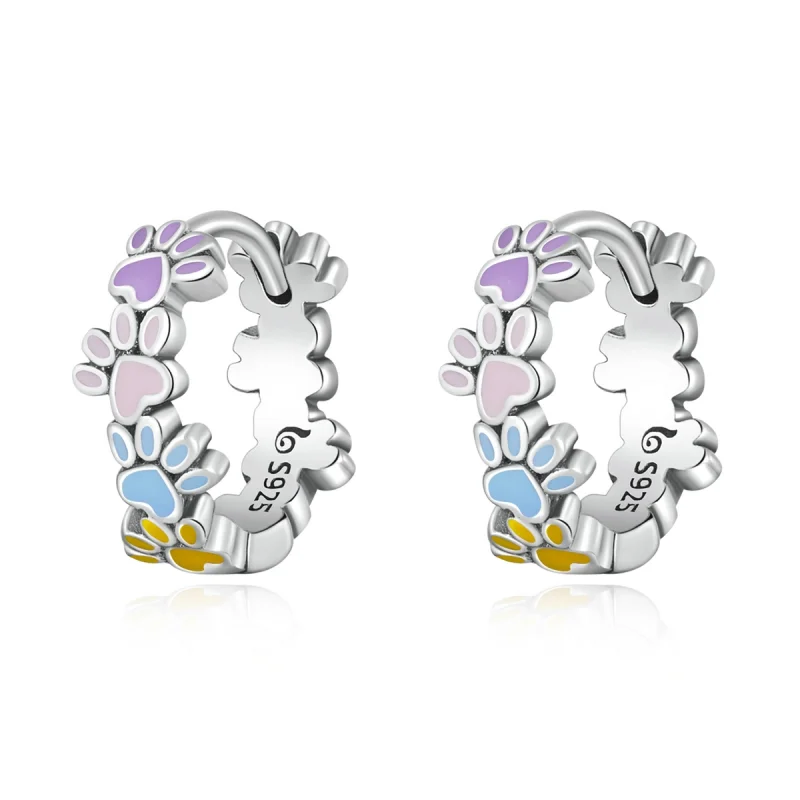 (image for) Pandora Style Colorful Claws Hoop Earrings - BSE580 - Product Image