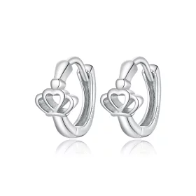Pandora Style Crown Hoop Earrings - SCE1040 Pandora Style Crown Hoop Earrings - SCE1040
