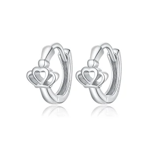 (image for) Pandora Style Crown Hoop Earrings - SCE1040